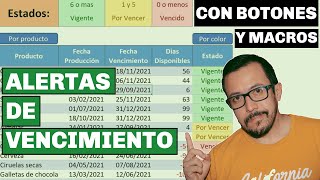 🚦 Como CALCULAR los días de VENCIMIENTO con ALERTAS y BOTONES en Excel 🔆 [upl. by Ikram672]