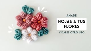 Teje hojas para tus flores Molly  crochet  paso a paso [upl. by Wolgast]