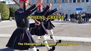 Athens The Changing of the Guard of the Evzones in front of the Greek Parliament Building [upl. by Ydorb]