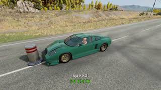 Cars vs Bollard  Car Crash  BeamNG drive 1 [upl. by Ellevehs997]