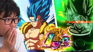 LR GOGETA BLUE amp LR BROLY REACTION Dokkan 9th Anniversary [upl. by Varrian163]