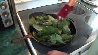 Learning How To Cook Broccoli Leaves [upl. by Saire902]