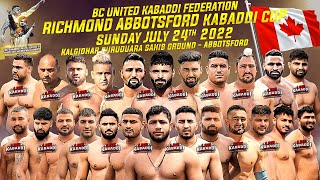 LIVE  Canada Kabaddi  Abbotsford Richmond Kabaddi Cup 2022 [upl. by Eillam]