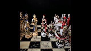 Troy Trojan War Hand Painted Chess SetHistorical Army BattlesFamous CharactersWooden Board Gift [upl. by Mylo296]