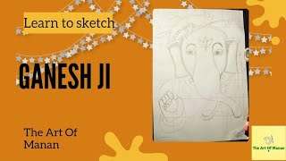 Ganesh ji sketch ll Step by Step for beginners ll By using grid method ll [upl. by Zimmer]