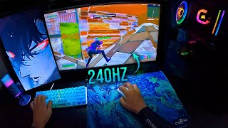 GRAVEI o meu MONITOR 280hz com uma CÂMERA em 240FPS 1080P e Ficou MUITO fluído Fortnite POV [upl. by Seyler]