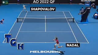 Nadal vs Shapovalov  Australian open 2022 Quarter final Tennis Elbow 2013 Gameplay [upl. by Verlee]