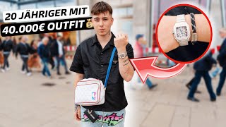 20 JÄHRIGES RICH KID mit 40000€ OUTFIT🔥💰 WIE VIEL IST DEIN OUTFIT WERT  MAHAN [upl. by Severen]