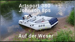 Schlauchboot Artsport 380 8Ps johnson Auf der Weser [upl. by Eiramanitsirhc]