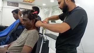 Old Men Hair Straightning🙆Back Hair StraightningBiche ke Hair Kaise Straight kaise kare 🧐Shrafat [upl. by Aliam]