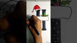 Write your name in a beautiful christmas theme🎄 shorts calligraphy hasiniart christmas [upl. by Adilem]