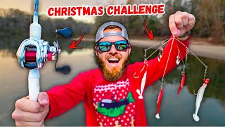 Christmas Gear ONLY Fishing Challenge SURPRISE Catch [upl. by Neeron574]