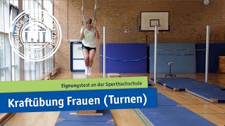 Kraftübung Frauen Turnen  Eignungstest an der Sporthochschule [upl. by Nolyar]