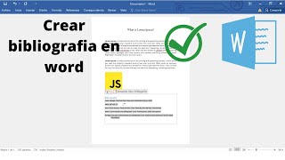 como crear bibliografía en Word todas las versiones 2024 [upl. by Killarney]