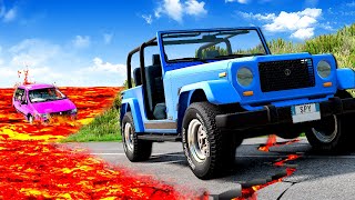 RISING LAVA SURVIVAL with Traffic BeamNG [upl. by Oilut98]