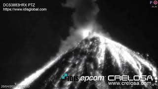 April 20 2021  Explosion RealTime  Volcan De Fuego Guatemala  0151 Hours [upl. by Panther]