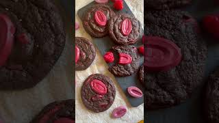 raspberry dark chocolate cookies 🩷 new recipe [upl. by Fredia]