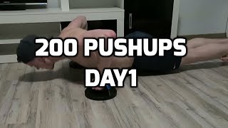 200 Pushups Everyday For 1 Week Day1 [upl. by Eyllek]