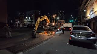 Demob From Quezon City Road 20 To Mendiola Manila ROBEX EXCAVATOR equipment [upl. by Murry]