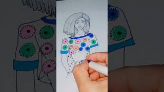 How to draw a girl  how to draw uzidrawing drawing shorts viral [upl. by Kasper993]