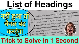 IELTS Reading Tips and Tricks  List of heading  Ielts reading list of headings  ielts hacks [upl. by Ernestus]