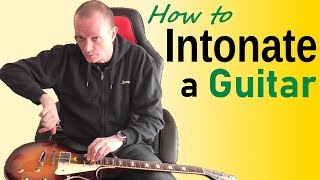 Intonating guitar Les Paul style  How to intonate a guitar [upl. by Yessac]