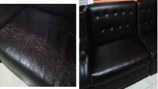 Easiest Way To Repair Your Leather Sofa  Self Adhesive Leather Patch Stickers  Ryoko Celine [upl. by Emlynne]