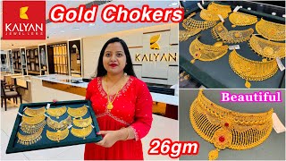 26gm🤩onwards gold Choker collections from Kalyan jewellers  Festive special choker designs [upl. by Ttesil175]