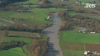 Stillaguamish River floods after overnight storm [upl. by Shela]