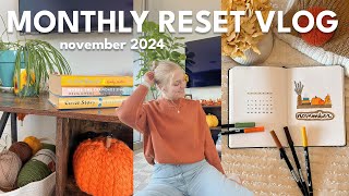 NOVEMBER RESET VLOG 🧣 cleaning amp unpacking notion goalsetting bookclub bullet journaling amp more [upl. by Ahsla776]