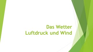 Physik Wetter  Luftdruck und Wind einfach und kurz erklärt [upl. by Ihdin391]