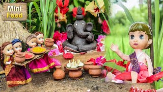 Miniature Ganesh Chaturthi  Tiny Cooking  Mini Food Cooking [upl. by Annaet861]