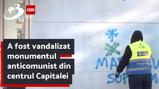 A fost vandalizat monumentul anticomunist din centrul Capitalei cunoscut drept Ţeapa de la MAI [upl. by Irret517]