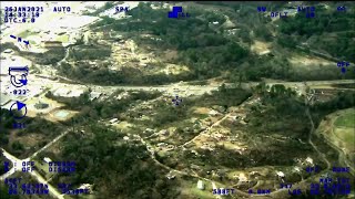 Jefferson County Sheriffs Star 1 helicopter captures video of Fultondale tornado damage [upl. by Imiaj]