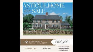 Oldest house listed in the US currently 125 County Rd Plympton MA [upl. by Amye]