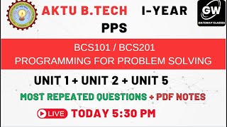 PPS I MOST IMPORTANT QUESTIONS I AKTU I PROGRAMMING FOR PROBLEM SOLVING [upl. by Boland]