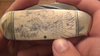 My First Scrimshaw KnifeAs In I DId The Scrimshaw Myself [upl. by Borden808]