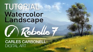 Rebelle 7 Watercolor Landscape tutorial [upl. by Eniruam]