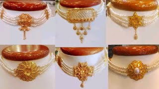 Gold Pearl Choker Necklaces  Latest Pearls Choker Necklace Designs With Weight And Price [upl. by Torre]