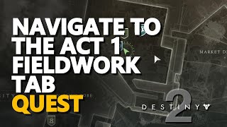 Navigate to the Act 1 Fieldwork Tab Destiny 2 [upl. by Niryt]