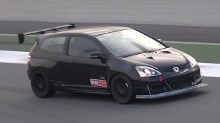 400HP Turbo K20 Honda Civic EP3 Type R SCREAMING On Track [upl. by Natalya]