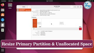 ✅ How To Resize Primary Partition And Unallocated Space On Ubuntu [upl. by Lussi]