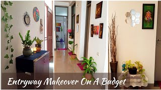 Entryway Makeover On A Budget With A Before And After Look 😍  Entryway Decorating Ideas [upl. by Doniv]