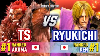 SF6 🔥 TS 1 Ranked Akuma vs Ryukichi 1 Ranked Ken 🔥 SF6 High Level Gameplay [upl. by Nitsraek51]