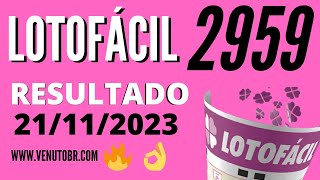 🍀 Resultado Lotofácil 2959 [upl. by Auoz]