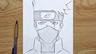 How to draw Kakashi Hatake  Kakashi step by step  easy anime tutorial [upl. by Jeffie]