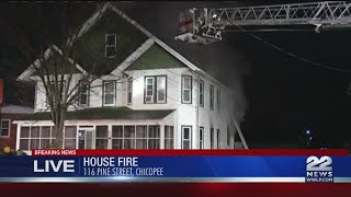 Fire at Multifamily home on Pine Street in Chicopee [upl. by Airamat]