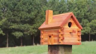 Free Bird House Plans Log Cabin Includes EASY directions and instructions [upl. by Jana]