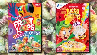 Froot Loops Color MixUps amp Lucky Charms New Magic Gem Marshmallows 2022 [upl. by Tanya]