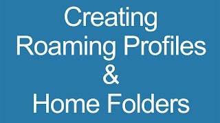 Creating Roaming Folder amp Home Folder  Windows Server 2008 [upl. by Omer709]